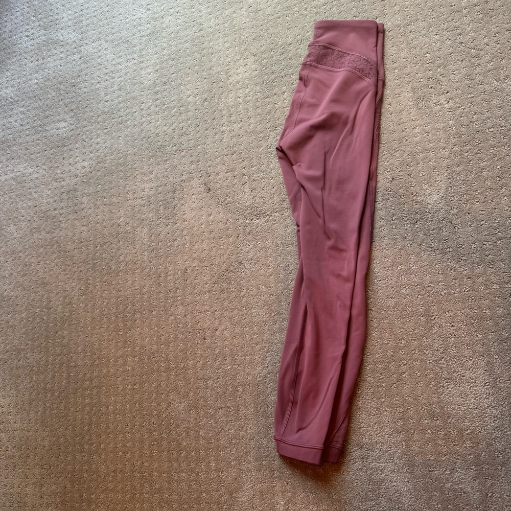 Lululemon leggings with floral netting